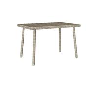 vidaXL Table Basse de Jardin rectangulaire Gris Clair résine tressée, Table Basse extérieure, Table Basse d'extérieur Grise, Table Basse rectangulaire d'extérieur