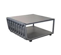 Table basse de jardin rectangulaire Hug alu tresse/veree+ceramique - anthracite