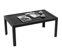 Table basse de jardin rectangulaire - Outsunny - cadre en acier, plateau à lattes - 101,5 x 61 x 46 cm - noir