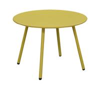 Alizé - Table basse jardin ronde en acier Rio 50 cm moutarde Moutarde G