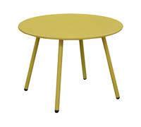 Alizé Table basse jardin Rio ronde Ø 50 cm acier cataphorèse Moutarde