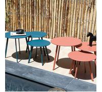 Table basse de jardin ronde acier époxy - Massaï - Ø 45 cm