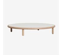 Table Basse De Jardin Ronde En Bois D'acacia Olivia Blanc Gardenia Acacia Marron Clair Ø100 Cm Blanc