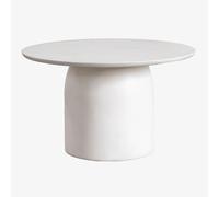Table Basse De Jardin Ronde En Ciment (Ø75 Cm) Layana Blanc Grisâtre
