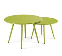 Table Basse De Jardin Ronde En M?Tal Vert Vert