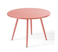 Table basse de jardin ronde en métal argile 50 cm Palavas, Oviala