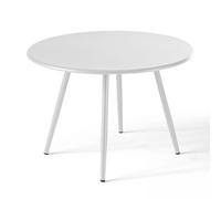 Table basse de jardin ronde en métal blanc 50 cm - Oviala Palavas