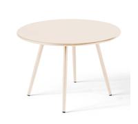 Table basse de jardin ronde en métal ivoire 40 cm Palavas, Oviala