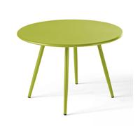 Table basse de jardin ronde en métal vert 50 cm - Oviala Palavas