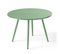 Oviala Table Basse de Jardin Ronde en métal Vert Cactus 50 cm - Palavas
