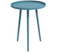 Outsunny Table Basse de Jardin Ronde, Table d'appoint extérieur avec Bord Rond en Acier, dim. Ø40 x 50H cm Bleu