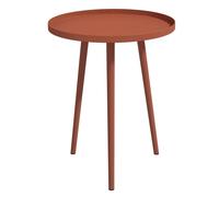 Outsunny Table Basse de Jardin Ronde, Table d'appoint extérieur avec Bord Rond en Acier, dim. Ø40 x 50H cm Rouge