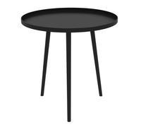 Table basse de jardin ronde Outsunny table d'appoint extérieur avec bord rond en acier, dim. Ø40 x 50H cm noir