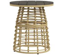 Table de jardin Outsunny Table basse de jardin table d'appoint extérieur résine aspect rotin métal