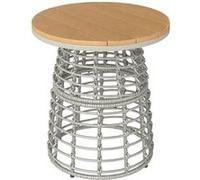 Table basse de jardin table d'appoint extérieur résine aspect rotin métal gris