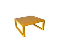 Table basse de jardin Tonio miel - Aluminium - 80 x 80 cm - Plateau à latte