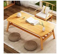 Table basse de méditation japonaise beige - Table basse et table à thé compacte pour s'asseoir au sol, manger près d'une fenêtre en baie et pratiquer des activités spirituelles (100x55x44cm)