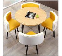 Table basse de salle de conférence avec chaise, table de salle à manger et 4 chaises, ensemble de table de cuisine compacte pour chambre à coucher, adultes, restaurant, restaurant, chaise ronde en