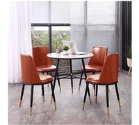 Table basse de salle de conférence avec chaise, table de salle à manger moderne et 4 chaises, petite table de bureau ronde en cuir ciré huilé, chaise de cuisine, salle à manger, salon de bureau