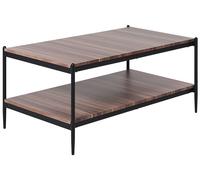Beliani Table Basse de Salon à Etagère Fonctionnelle sous Le Plateau Couleur Bois Sombre Métal et MDF Rectangulaire Avoca