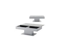 Table basse de salon avec 2 espaces de rangement 110 cm effet béton gris 03_0006146