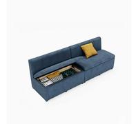 Table Basse de Salon avec Tabouret intégré, canapé modulable Moderne et rembourré, Structure en Bois Massif, for Bureaux, Salons, commerces(1)