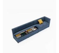 Table Basse de Salon avec Tabouret intégré, canapé modulable Moderne et rembourré, Structure en Bois Massif, for Bureaux, Salons, commerces(2)