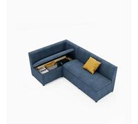 Table Basse de Salon avec Tabouret intégré, canapé modulable Moderne et rembourré, Structure en Bois Massif, for Bureaux, Salons, commerces(4)