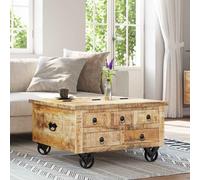Table Basse de Salon Bois de Manguier Brut 70x70x40 cm Table d'Appoint vidaXL