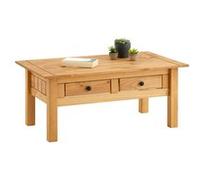 IDIMEX Table Basse de Salon Cancun rectangulaire en Bois avec 2 tiroirs, en pin Massif Finition teintée/cirée