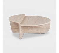 Lot de 2 tables basses - Effet travertin beige - ALOEVA