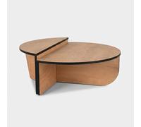CALICOSY - Lot de 2 tables basses L90 cm - ORION - Chêne et champs noir