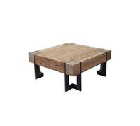 Mendler Table basse de salon HWC-A15 Bois massif de sapin rustique 60x60 cm Multicolore
