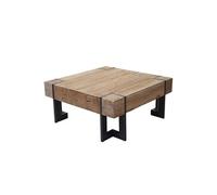 Mendler Table basse de salon HWC-A15 – Bois massif de sapin rustique 70x70 cm