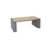 Table Basse de Salon HWC-A15, Design Béton Sapin Massif Rustique 46x122x60cm