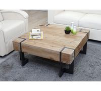 Mendler Table Basse de Salon HWC-A15, Sapin Massif Rustique - 40x90x90cm