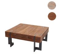 Mendler Table basse de salon HWC-A15 Bois massif de sapin rustique 60x60 cm Multicolore