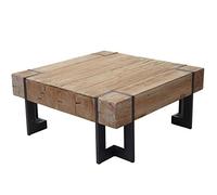 Table Basse de Salon HWC-A15, Table d'appoint, jardinière, Bois Massif de Sapin Rustique - 70x70cm