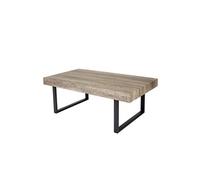 Table Basse De Salon Kos T576, Mvg 40x110x60cm Chêne Sauvage, Pieds Métalliques Foncés Multicolore