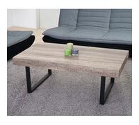 Table basse de salon Kos T576 FSC 40x110x60cm pieds métalliques foncés Marron G