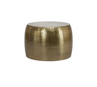 Table basse de salon martelée oriental en aluminium Ø53 x 41cm dor WOMO-DESIGN