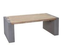 Table Basse de Salon HWC-A15, Design Béton Sapin Massif Rustique 46x122x60cm