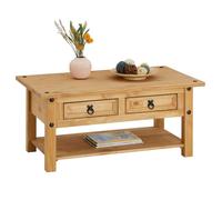 IDIMEX Table Basse de Salon Salsa rectangulaire en Bois Style Mexicain avec 2 tiroirs, en pin Massif Finition teintée/cirée