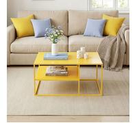 Table basse de salon Solund Rectangulaire 45 x 90 x 60 cm jaune