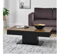 Table Basse de Salon Stylé avec 2 Espaces de Rangement Panneau de Particules 40 x 110 x 60 cm Effet Bois Noir [en.casa]