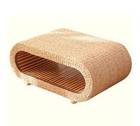 Table Basse De Salon Table en Rotin Table De Salon De Thé Table Basse Au Sol Table pour Ordinateur Portable Table Tissée À La Main (Color : Wood Color, S : 58x43x34cm)