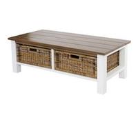 Table Basse De Salon Tula / 38x112x52cm / 2 Paniers Marron