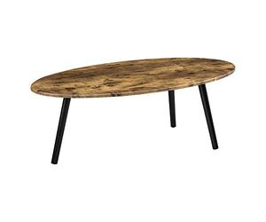 Table Basse de Style Élégant pour Salon Table avec Pieds Solides en Bois MDF revêtu PVC 110 x 60 x 40 cm Effet Bois Foncé Noir