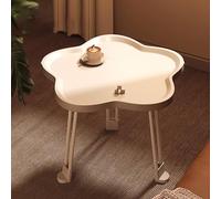 Table Basse décorative en Bois, Petite Table d'appoint en Forme de Fleur avec Pieds en Fer forgé, Facile à Monter, idéale pour Une Chambre, Un Petit Espace, Un Bureau ou Un Salon.