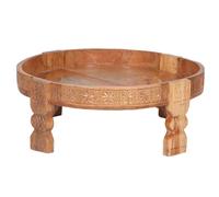 Table basse scandinave Jahna moderne en bois de manguier naturel 80 cm